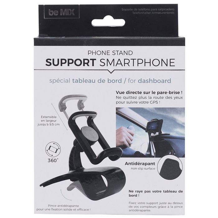 Be Mix Support de téléphone pour voiture avec rotation à 360°