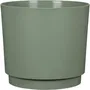 Garden Id Cache-pot Plano rond Vert clair - Ø 25 cm - H 22 cm - 7 Litres - Pour intérieur et extérieur