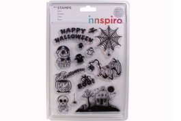 Innspiro Set de tampons acryliques Happy Halloween 14x18cm