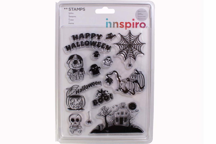 Innspiro Set de tampons acryliques Happy Halloween 14x18cm Innspiro Set de tampons acryliques Happy Halloween 14x18cm