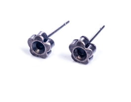 Innspiro Boucle d'oreille métallique pour incrustation fleur argentée vieillie Xilion 3mm