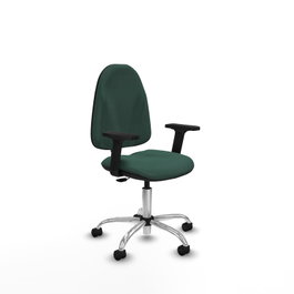 PIQUERAS Y CRESPO Chaise de bureau Algarra, tissu vert bouteille, base chromée
