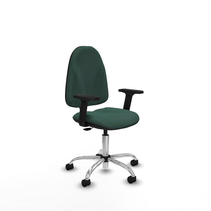 PIQUERAS Y CRESPO Chaise de bureau Algarra, tissu vert bouteille, base chromée PIQUERAS Y CRESPO Chaise de bureau Algarra, tissu vert bouteille, base chromée
