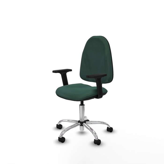 PIQUERAS Y CRESPO Chaise de bureau Algarra, tissu vert bouteille, base chromée PIQUERAS Y CRESPO Chaise de bureau Algarra, tissu vert bouteille, base chromée