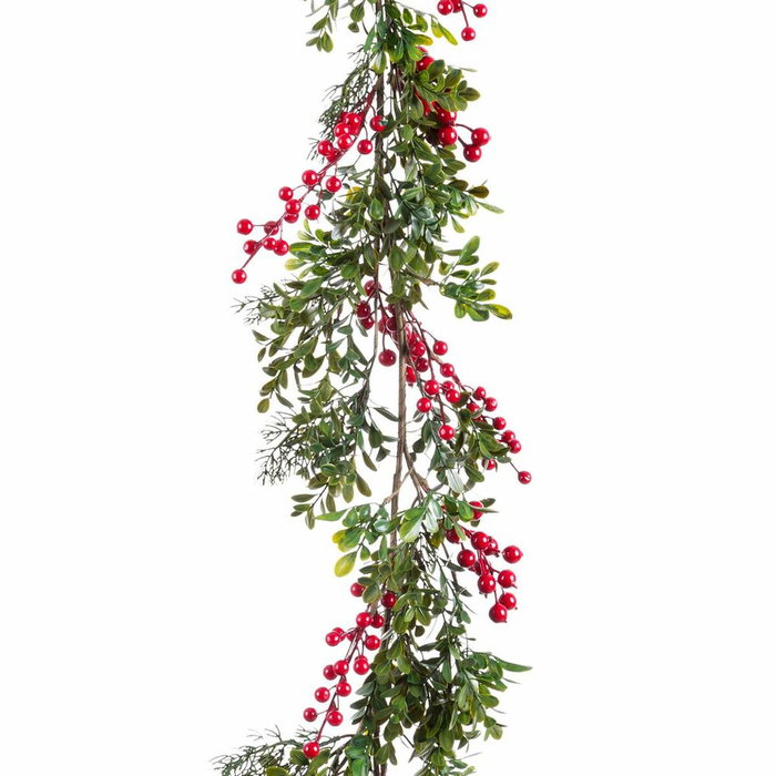 BigBuy Home Guirlande de Noël Rouge Vert Plastique 150 x 8 x 8 cm