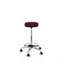Tabouret Tolosa Pivotant Cuir écologique Non applicable Maille Bordeaux Structure chromée Sans accoudoirs Sans appui-tête Roulettes pour moquette