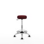 Tabouret Tolosa Pivotant Cuir écologique Non applicable Maille Bordeaux Structure chromée Sans accoudoirs Sans appui-tête Roulettes pour moquette