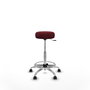 Tabouret Tolosa Pivotant Cuir écologique Non applicable Maille Bordeaux Structure chromée Sans accoudoirs Sans appui-tête Roulettes pour moquette