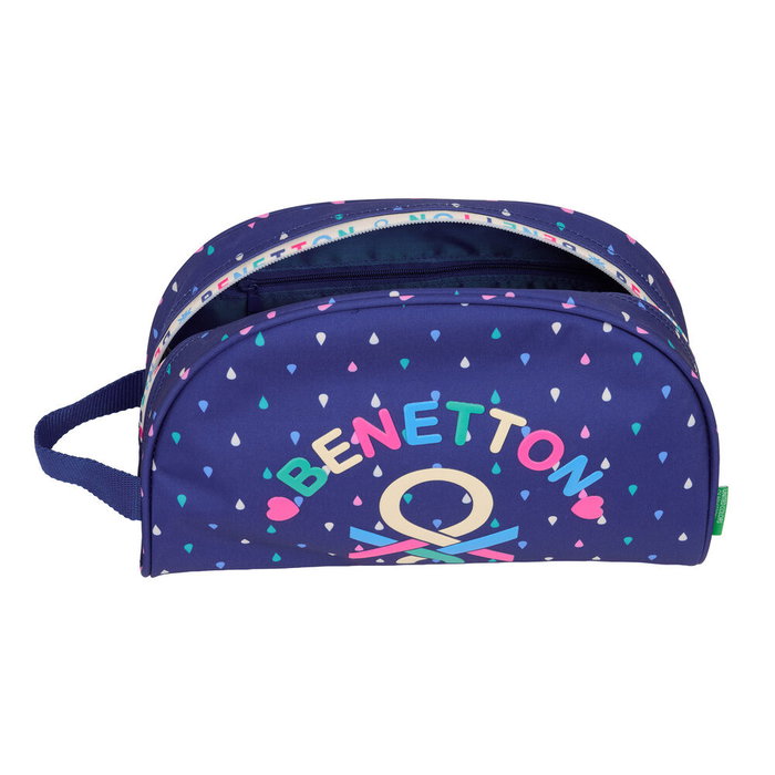 Benetton Nécessaire de Voyage Drop, Taille 28x10x18 cm, Adaptable au Porte-Sac à Dos, Poche Intérieure à Fermeture Éclair, Poignée Latérale
