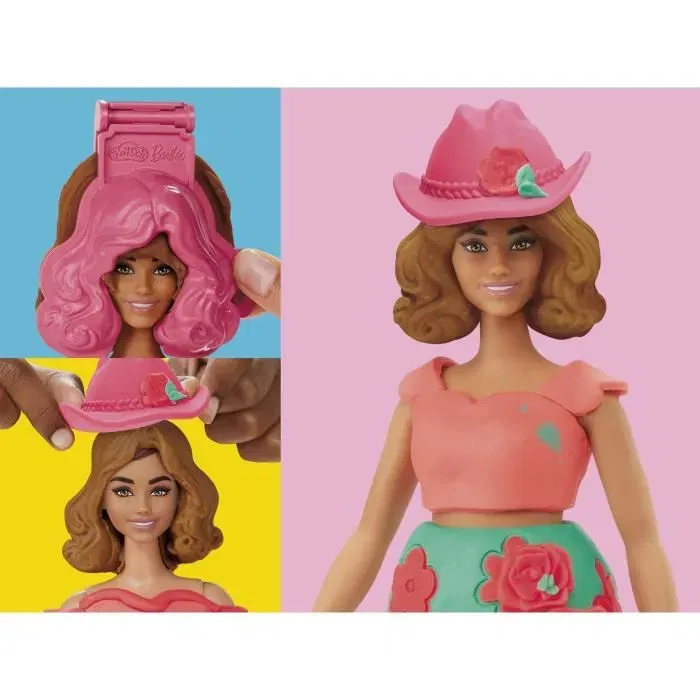 Play-Doh Coffret de Pâte à Modeler Barbie Fleurons et Franges - Multicolore - À Partir de 3 Ans - Stimule la Créativité