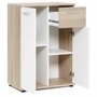 Jacky Petit Buffet Blanc mat et décor chêne Sonoma L 60 cm