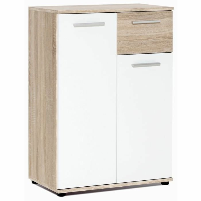 Jacky Petit Buffet Blanc mat et décor chêne Sonoma L 60 cm