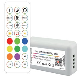 Contrôleur LED RGB Intelligent Tuya Wi-Fi 2,4G et RF avec 24 touches
