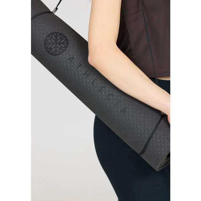 Athlecia Tapis de Yoga Estell - 6 mm d'épaisseur - 173 x 61 cm - Surface antidérapante - Noir