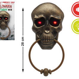 Colgante De Puerta Halloween 28x14 cm Avec Lumière Et Son Effrayant - Décoration Porte Effrayante pour Halloween