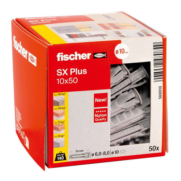 Fischer Cheville d'expansion SX Plus 10x50, 50 pièces