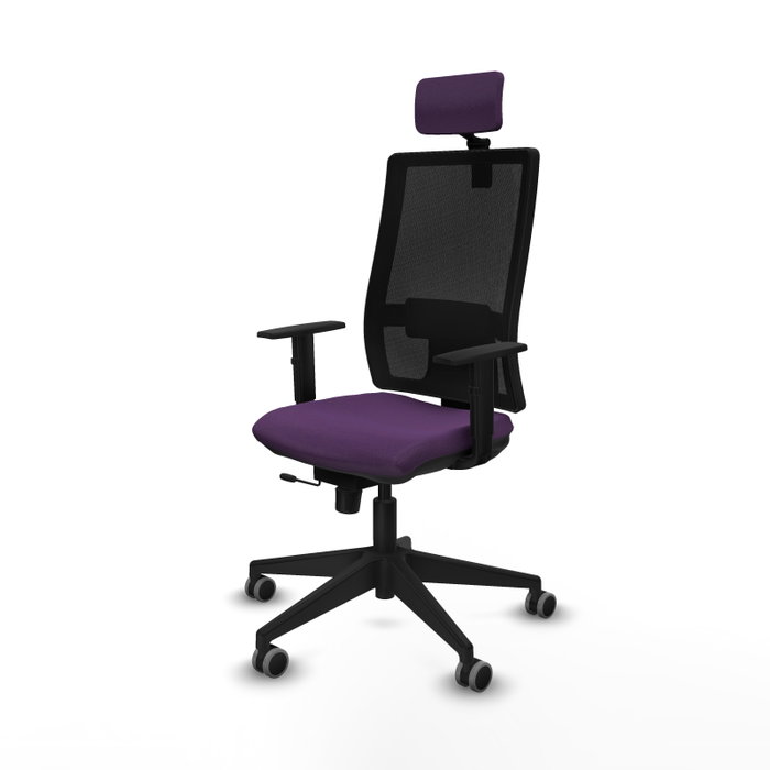 Piqueras y Crespo Chaise de Bureau Horna Traslack Violette avec Appui-tête Piqueras y Crespo Chaise de Bureau Horna Traslack Violette avec Appui-tête