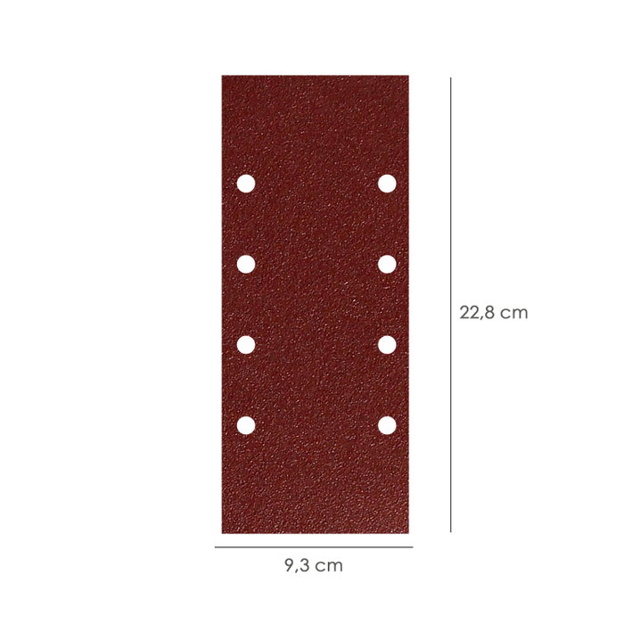 WOLFPACK LINEA PROFESIONAL Lot de 10 feuilles de ponçage avec trous 93x228 mm, grain 180