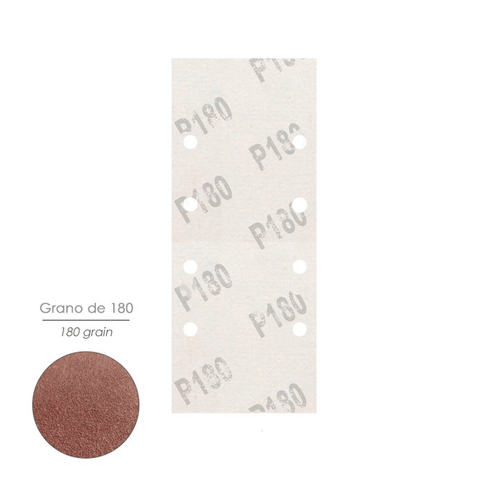 WOLFPACK LINEA PROFESIONAL Lot de 10 feuilles de ponçage avec trous 93x228 mm, grain 180