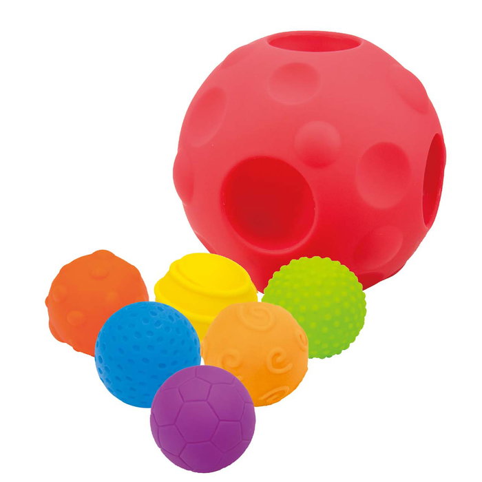 Tachan Pelote Sensorielle Météorite avec 5 Balles Emboîtables - Jouet d'Éveil Motricité Fine pour Bébé dès 6 Mois