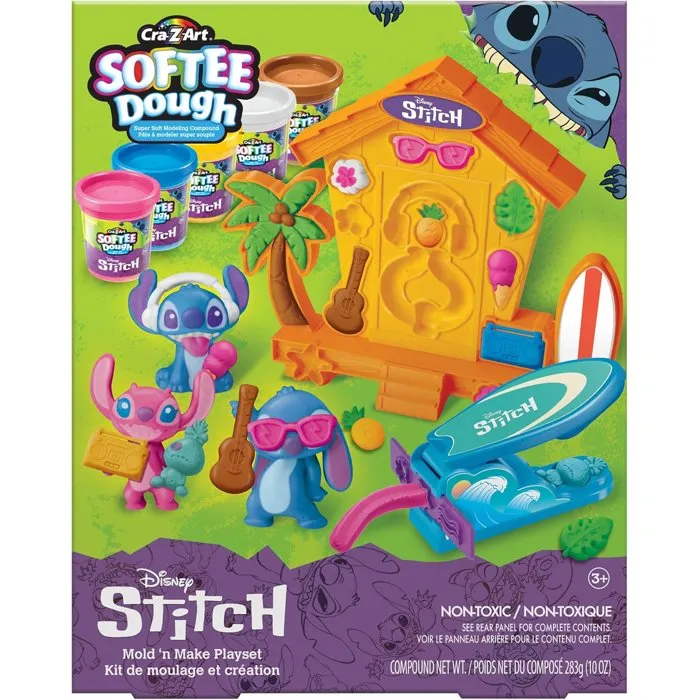 Crazart Lexibook - Kit de fabrication de figurines Stitch en pâte à modeler douce, malléable et non toxique avec 3 moules et outil planche de surf Crazart Lexibook - Kit de fabrication de figurines Stitch en pâte à modeler douce, malléable et non toxique avec 3 moules et outil planche de surf