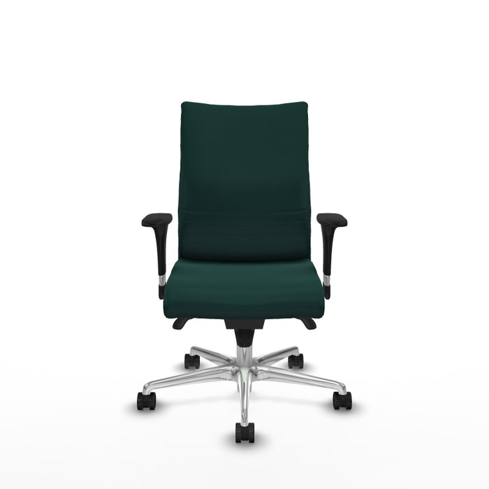Piqueras Y Crespo Silla Albacete confidente, Vert bouteille, mécanisme Sincro, Base aluminium Piqueras Y Crespo Silla Albacete confidente, Vert bouteille, mécanisme Sincro, Base aluminium