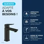 Grohe - Mitigeur de lavabo DICE Taille M, finition Noir mat, avec vidage clic-clac, technologie SilkMove, débit 5 l/min à 3 bars - Réf. GROHE DICE