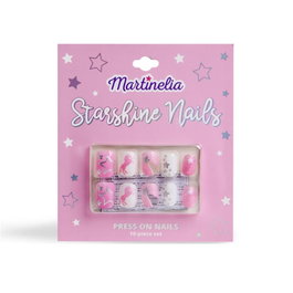 Martinelia Ongles Pressés Licorne 10 Pièces avec Désigns de Licorne et Étoiles et Paillettes