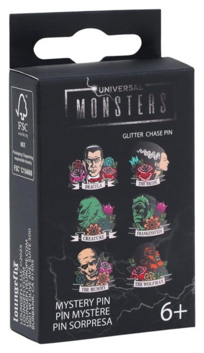 Loungefly Universal Monsters présentoir pin's émaillés Floral Tattoo Mystery Blind (12) lif-umpn0020-ea