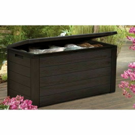 TOOD Malle de rangement en résine 300 L - Aspect bois marron