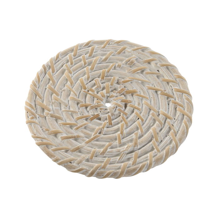 Dessous de verres Home ESPRIT Blanc Naturel Bambou Rotin 12 x 12 x 6 cm