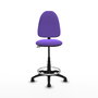 Tabouret Aýna taburete Contact permament de base Tissu Violet Structure polyamide noire Sans accoudoirs Sans appui-tête Roulettes en nylon 50 mm