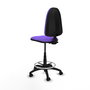 Tabouret Aýna taburete Contact permament de base Tissu Violet Structure polyamide noire Sans accoudoirs Sans appui-tête Roulettes en nylon 50 mm