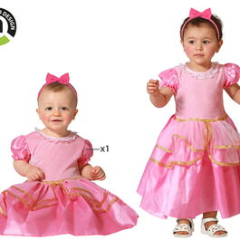 Déguisement de Princesse Rose pour Bébé Fille 6-12 Mois, Costume Magique Carnaval et Anniversaire en Polyester
