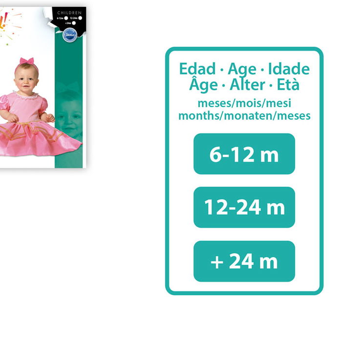 Déguisement de Princesse Rose pour Bébé Fille 6-12 Mois, Costume Magique Carnaval et Anniversaire en Polyester