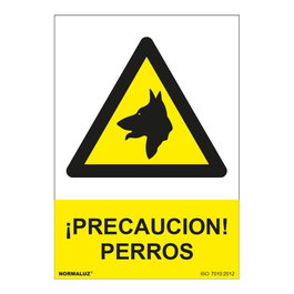 Normaluz Panneau de sécurité luminescent Précaution chiens 21x30 cm