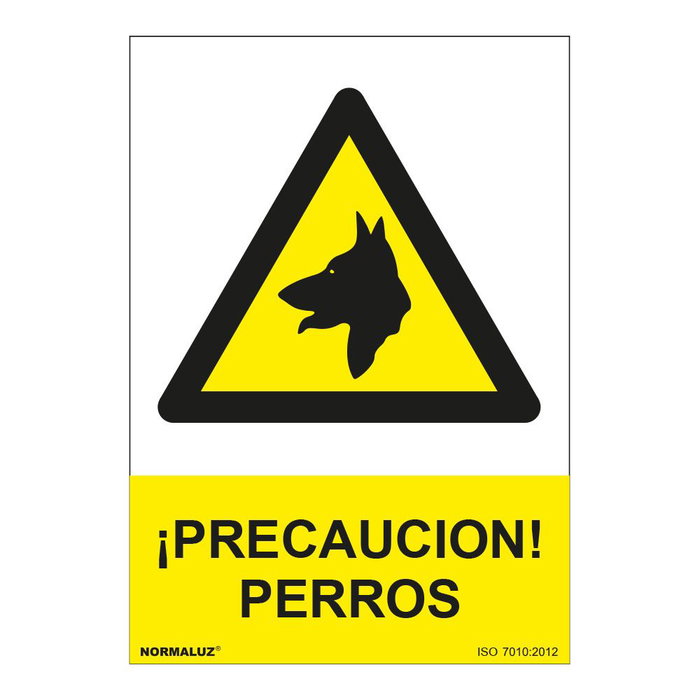 Normaluz Signal de danger et précaution chiens en PVC Normaluz Signal de danger et précaution chiens en PVC