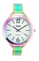 SAMI SAMI sra Montre métal bain rainbow red cadran argent pour femme