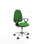PIQUERAS Y CRESPO Chaise de bureau Algarra, tissu vert, base chromée