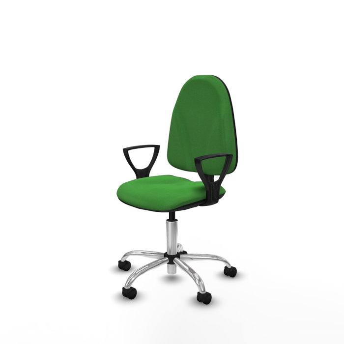 PIQUERAS Y CRESPO Chaise de bureau Algarra, tissu vert, base chromée