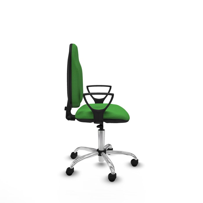 PIQUERAS Y CRESPO Chaise de bureau Algarra, tissu vert, base chromée