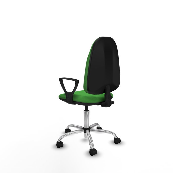 PIQUERAS Y CRESPO Chaise de bureau Algarra, tissu vert, base chromée