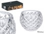 Giftdecor Porte-bougie en verre losange transparent 7.5x6x7.5 cm (Set de 24)