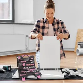 Fieldmann FDG 5010-53R - Ensemble d'outils 53 pièces mallette pratique avec clés, douilles et tournevis - Rose