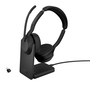 Jabra Evolve2 55 Link380c UC Stereo avec socle de chargement, Noir