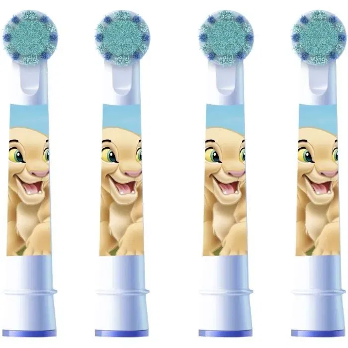Oral-B - Brossettes de rechange Pro Kids 3+ - Le Roi Lion Disney - Pack de 4 - Pour enfants dès 3 ans - Compatible brosses à dents électriques Oral-B Kids