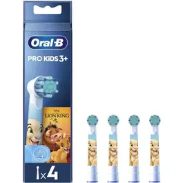 Oral-B - Brossettes de rechange Pro Kids 3+ - Le Roi Lion Disney - Pack de 4 - Pour enfants dès 3 ans - Compatible brosses à dents électriques Oral-B Kids