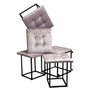 GO GIFT Jeu de tabourets Transformer Rose Velours Acier - 5 Unités