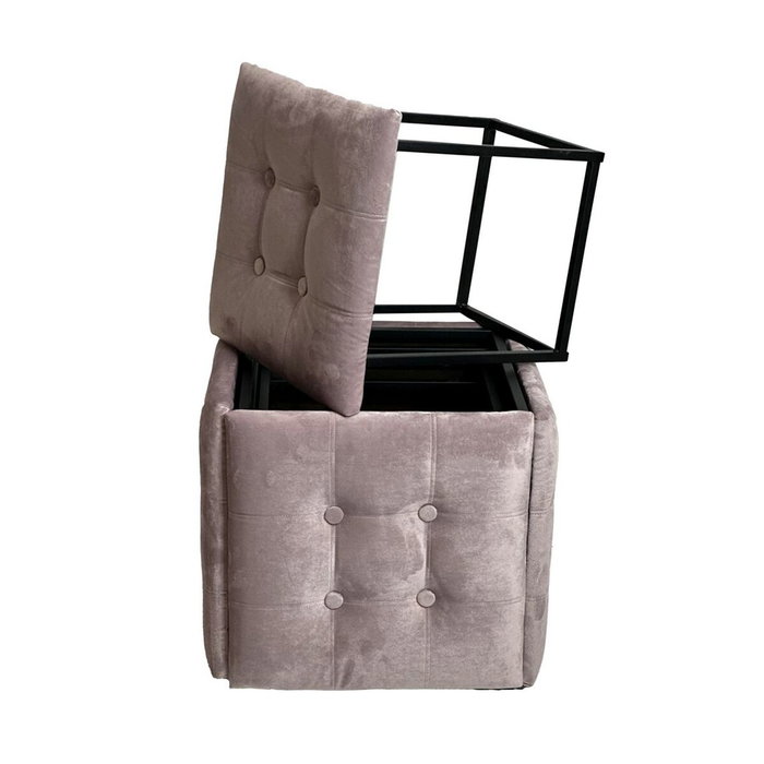 GO GIFT Jeu de tabourets Transformer Rose Velours Acier - 5 Unités GO GIFT Jeu de tabourets Transformer Rose Velours Acier - 5 Unités