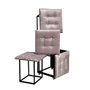 GO GIFT Jeu de tabourets Transformer Rose Velours Acier - 5 Unités